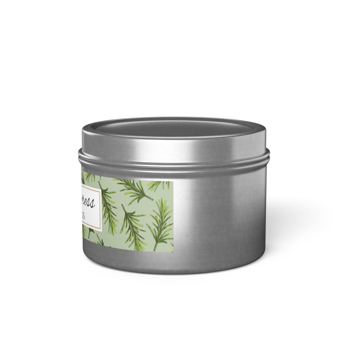 Sage & Cypress Coconut Soy Wax Candle, 4 oz. Silver Tin Jar with Lid - Aromatic Scented Candle, Captivating Scented Candle, Fall Candle