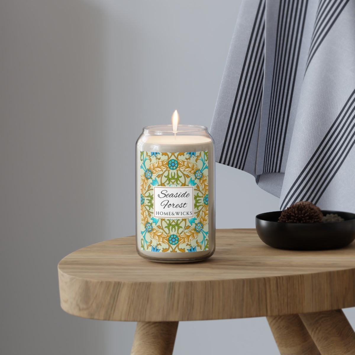 Seaside Forest Scented Soy Wax Candle, 13.75 oz. Clear Jar - Coastal Home Décor, Coast Scented Candle, Ozonic Marine Candle, Coastal Decor, Home Decor Gifts