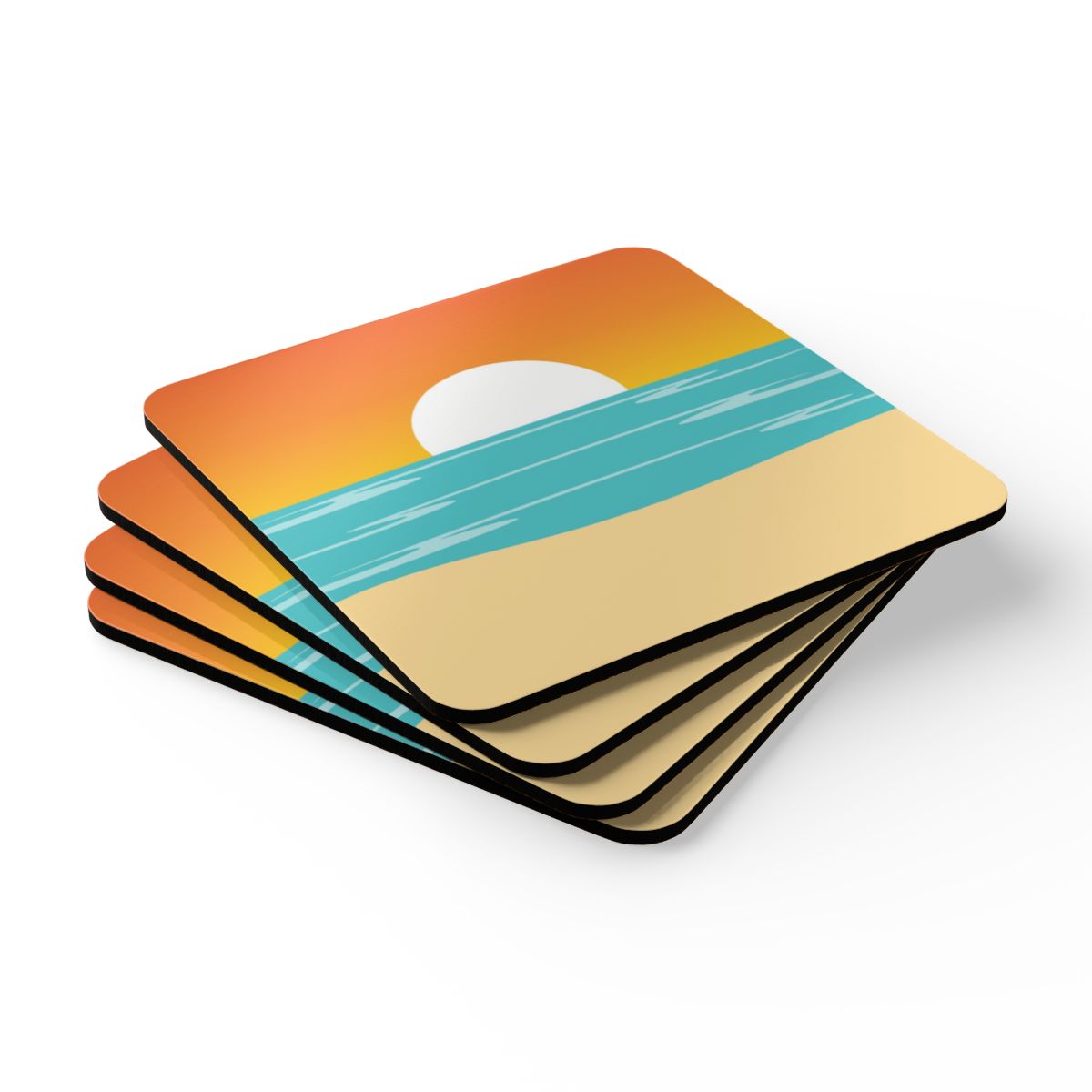 Soleil Coasters Hardboard Back - 4 Pack