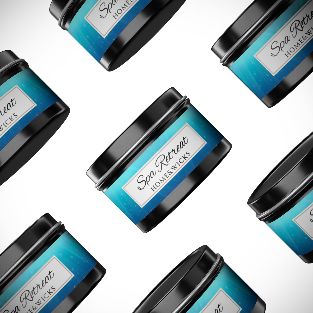 Spa Retreat Coconut Soy Wax Candle, 4 oz. Black Tin Jar with Lid - Spa Scented Candle, Relaxation Candle, Aromatherapy