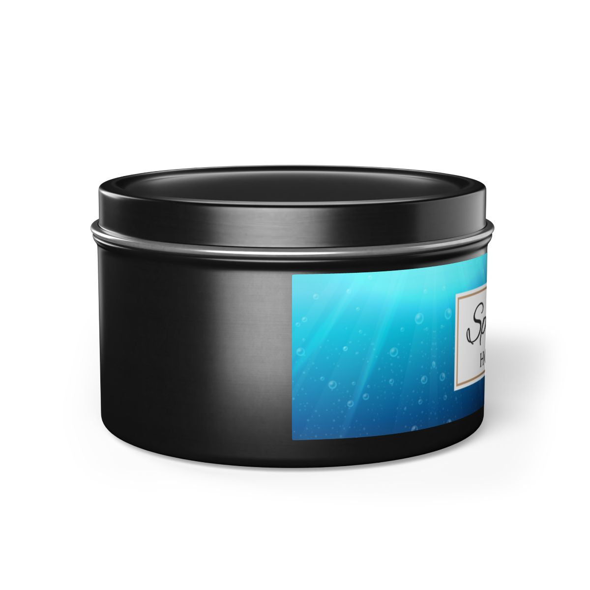 Spa Retreat Coconut Soy Wax Candle, 8 oz. Black Tin Jar with Lid - Spa Scented Candle, Relaxation Candle, Aromatherapy