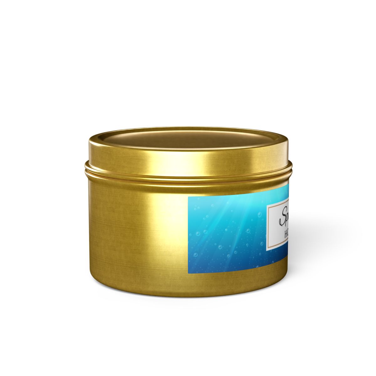 Spa Retreat Coconut Soy Wax Candle, 4 oz. Gold Tin Jar with Lid - Spa Scented Candle, Relaxation Candle, Aromatherapy