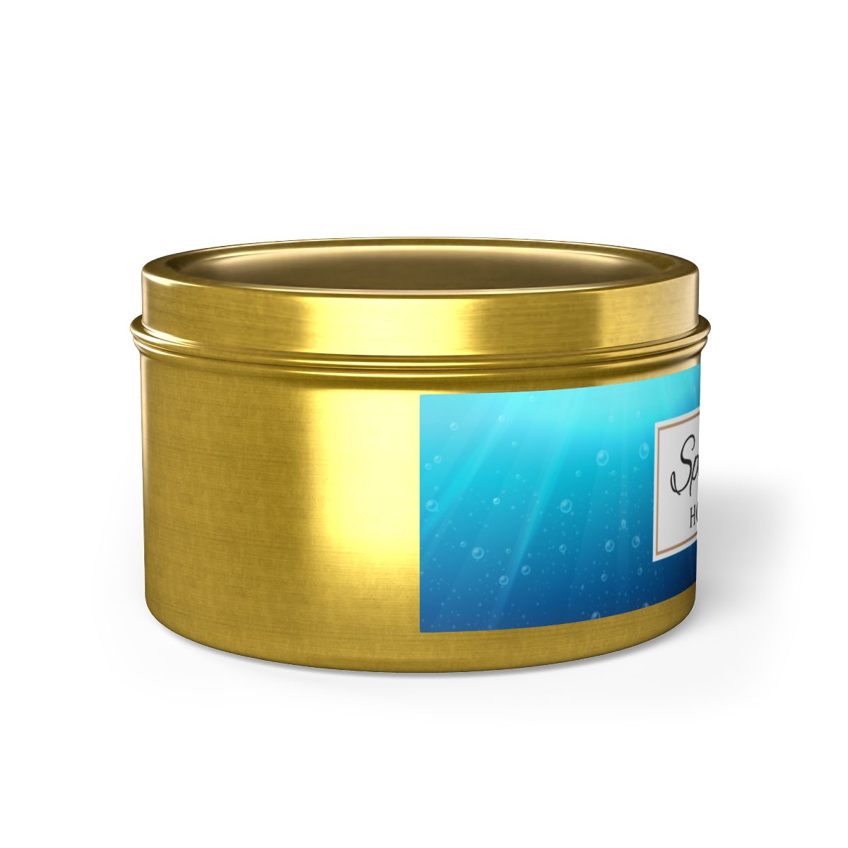 Spa Retreat Coconut Soy Wax Candle, 8 oz. Gold Tin Jar with Lid - Spa Scented Candle, Relaxation Candle, Aromatherapy