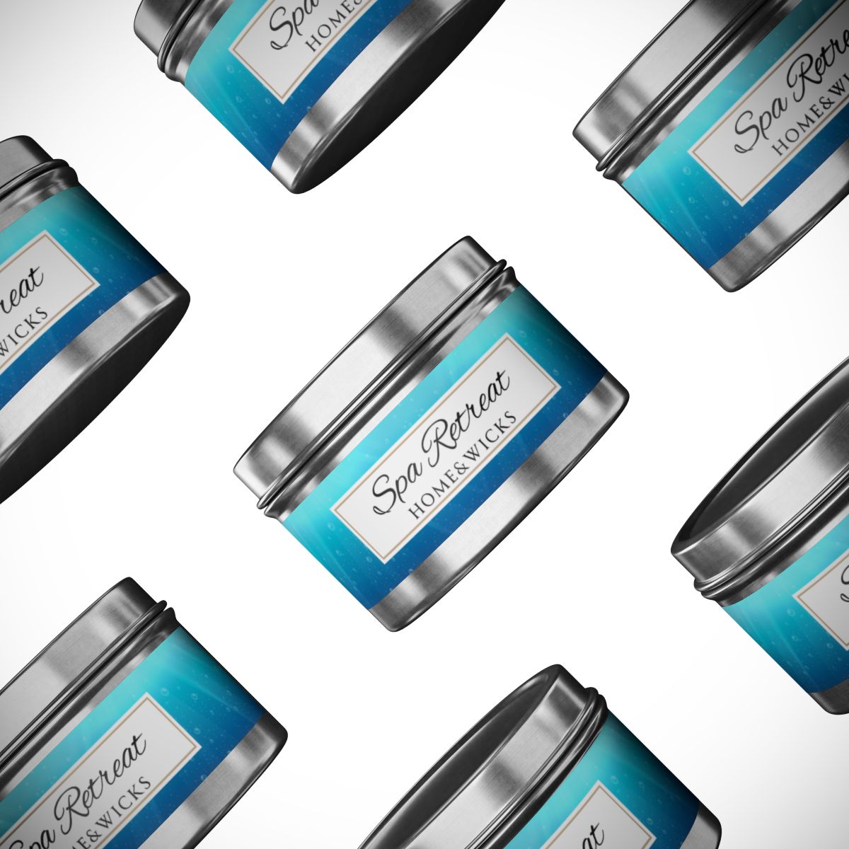 Spa Retreat Coconut Soy Wax Candle, 4 oz. Silver Tin Jar with Lid - Spa Scented Candle, Relaxation Candle, Aromatherapy