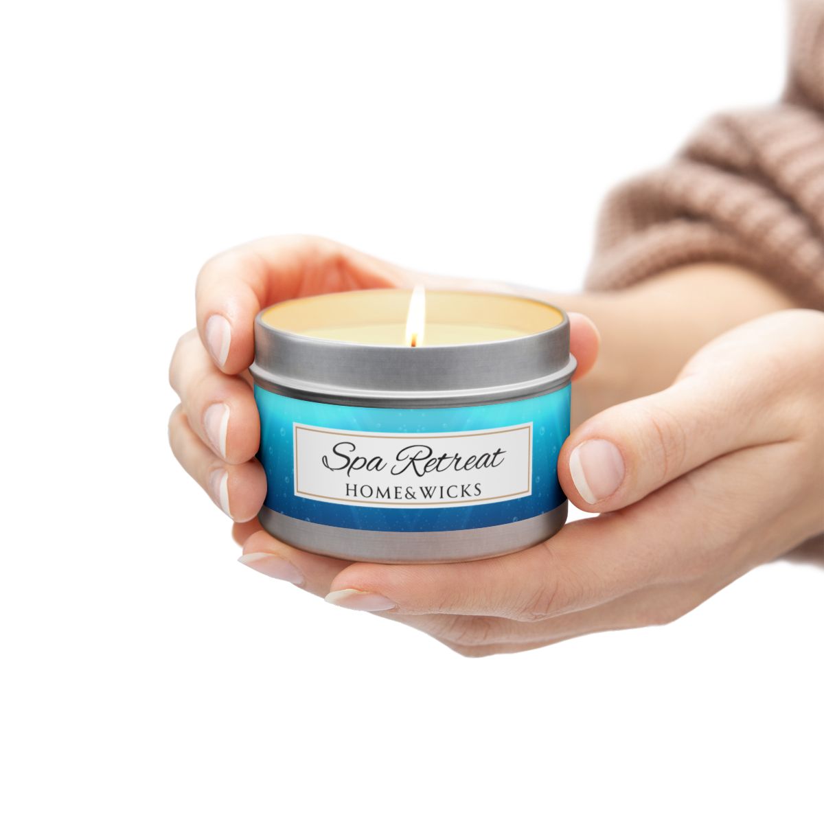 Spa Retreat Coconut Soy Wax Candle, 4 oz. Silver Tin Jar with Lid - Spa Scented Candle, Relaxation Candle, Aromatherapy