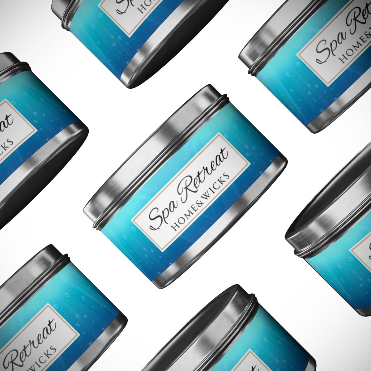 Spa Retreat Coconut Soy Wax Candle, 8 oz. Silver Tin Jar with Lid - Spa Scented Candle, Relaxation Candle, Aromatherapy