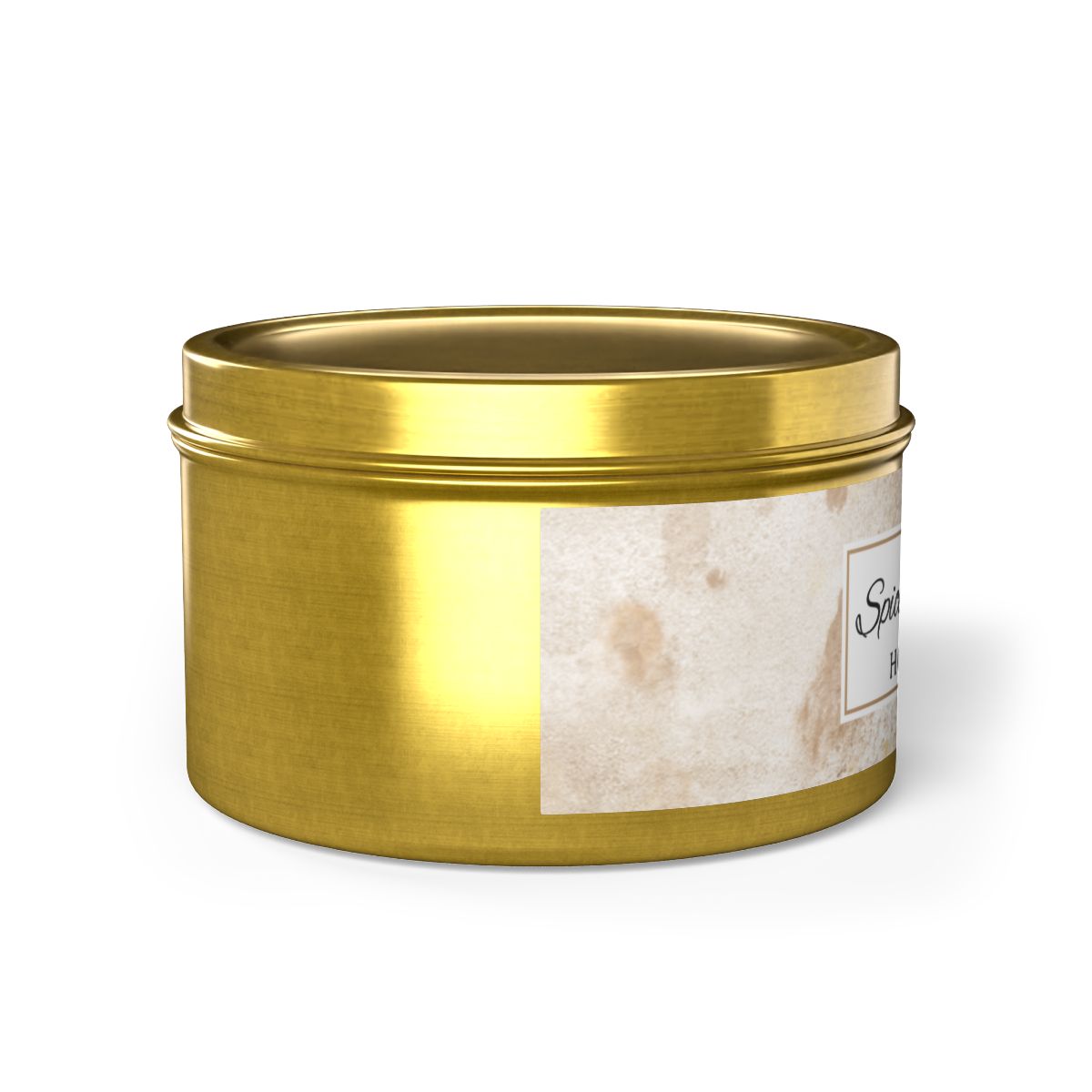 Spiced Oat Milk Scented Coconut Soy Wax Candle, 8 oz. Gold Tin Jar with Lid - Cinnamon Scented Candle, Cozy Candle, Gourmand Spice Candle