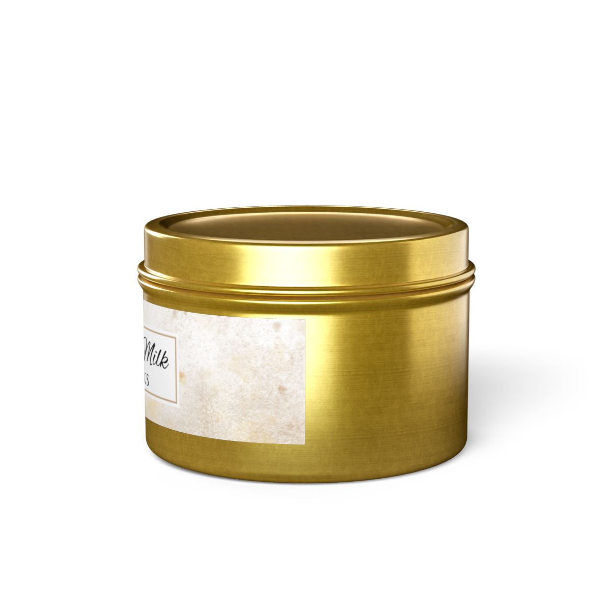 Spiced Oat Milk Coconut Soy Wax Candle, 4 oz. Gold Tin Jar with Lid - Cinnamon Scented Candle, Cozy Candle, Gourmand Spice Candle