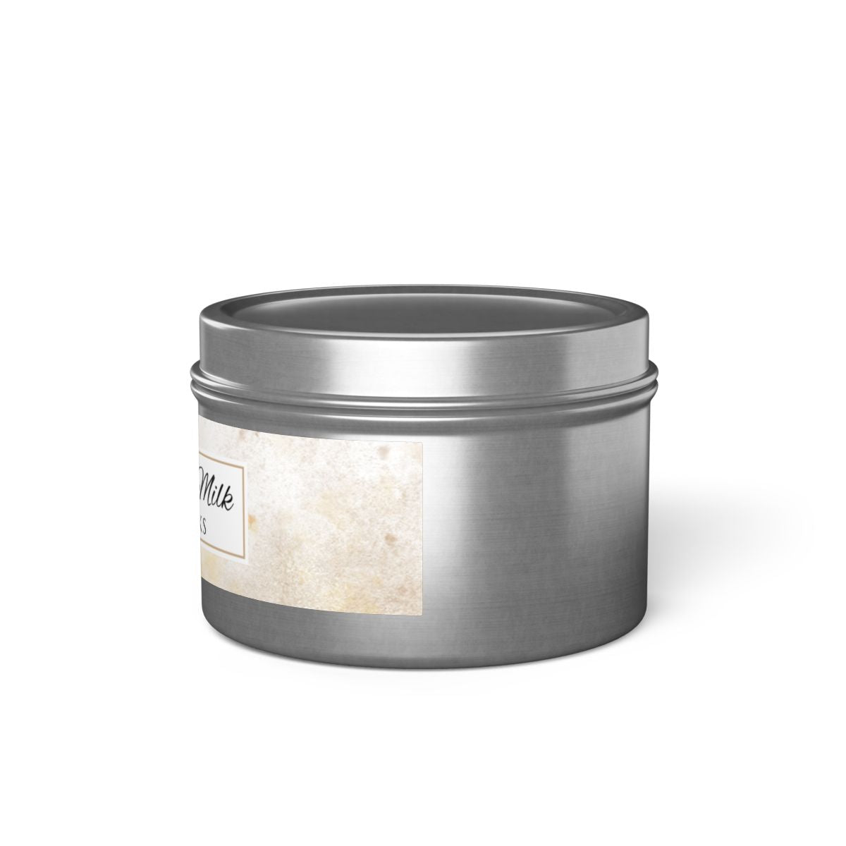 Spiced Oat Milk Coconut Soy Wax Candle, 4 oz. Silver Tin Jar with Lid - Cinnamon Scented Candle, Cozy Candle, Gourmand Spice Candle