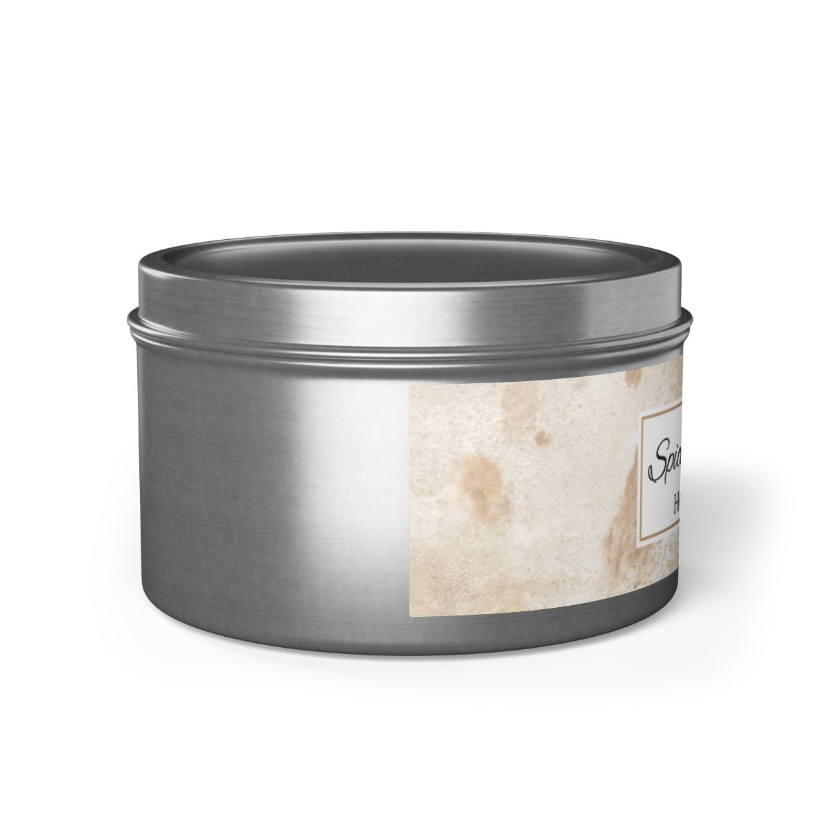 Spiced Oat Milk Scented Coconut Soy Wax Candle, 8 oz. Silver Tin Jar with Lid - Cinnamon Scented Candle, Cozy Candle, Gourmand Spice Candle