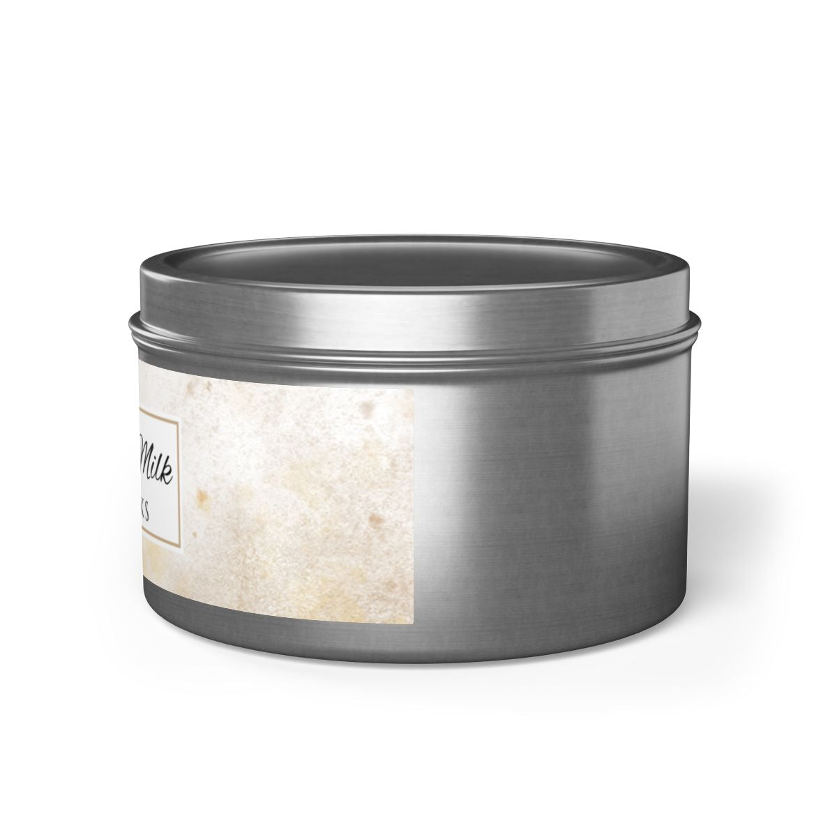Spiced Oat Milk Scented Coconut Soy Wax Candle, 8 oz. Silver Tin Jar with Lid - Cinnamon Scented Candle, Cozy Candle, Gourmand Spice Candle