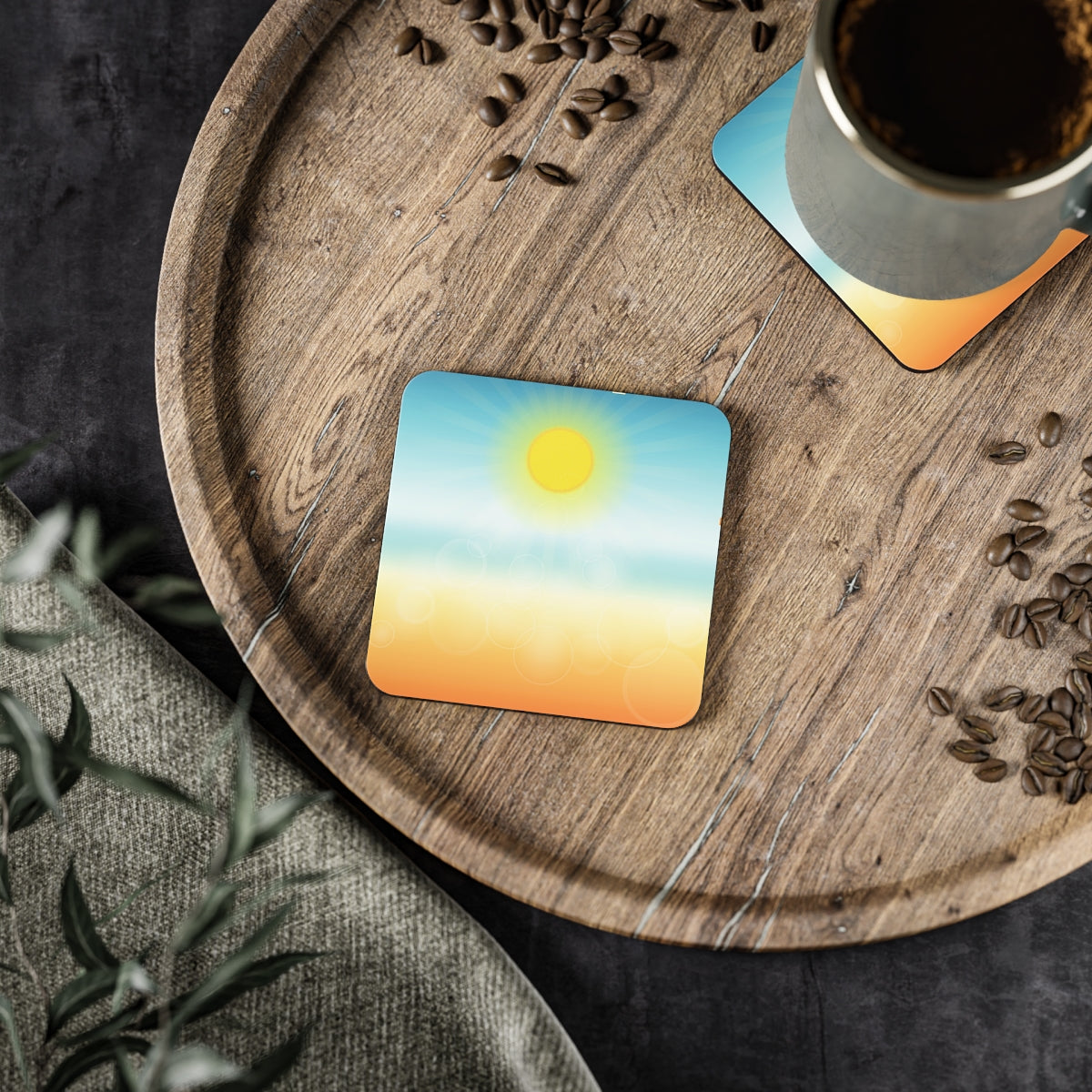 Sun Washed Coasters Hardboard Back - 4 Pack