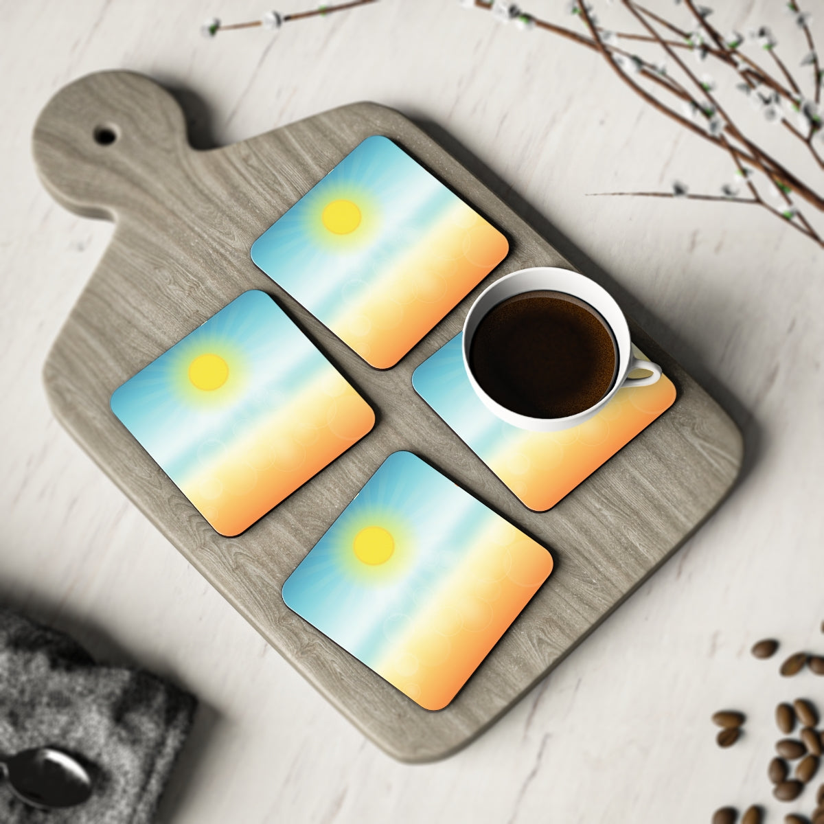 Sun Washed Coasters Hardboard Back - 4 Pack