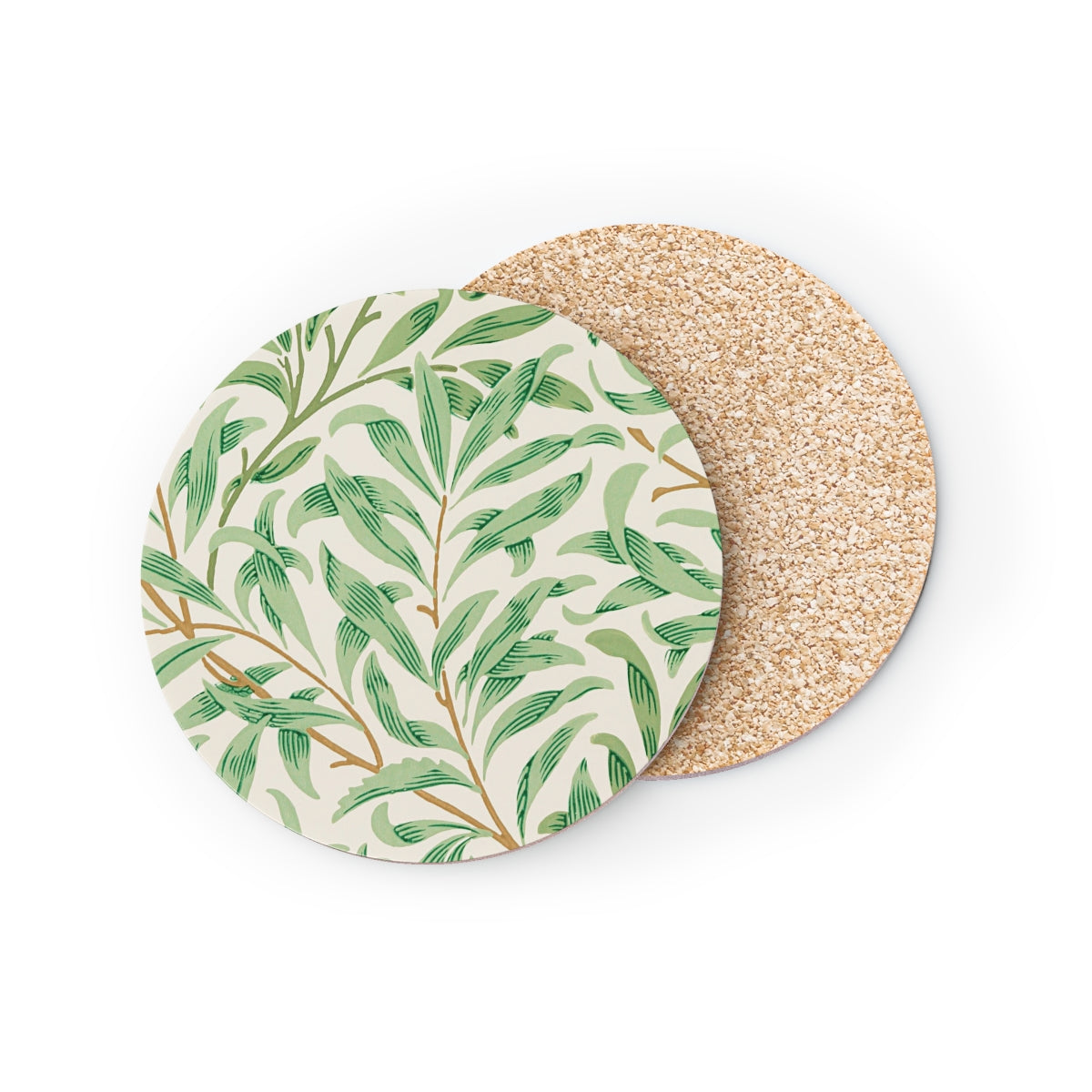 Willow Boughs - Round Hardboard Coaster, Cork Backed - 3.75" x 3.75" - Perfect for Home Decor and Gifts - Priced per coaster