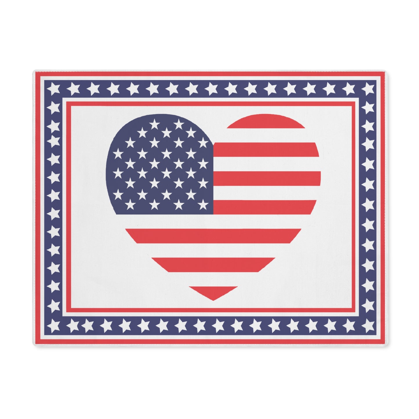 American Flag Heart Placemat - 18" × 14" Cotton Twill - Patriotic Heart Placemat, USA Love Table Decor, 4th of July Dining, Holiday Entertaining, American Flag Kitchen Decor, Heart Design Decor