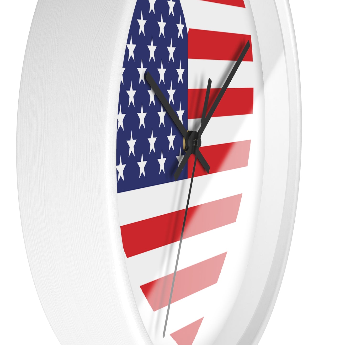 American Flag Heart - Select from Black, White or Natural Wood Color - Patriotic Heart Wall Clock | USA Love Home Decor, American Flag Clock, Gift for Veterans, Independence Day Celebration, Rustic Wall Art