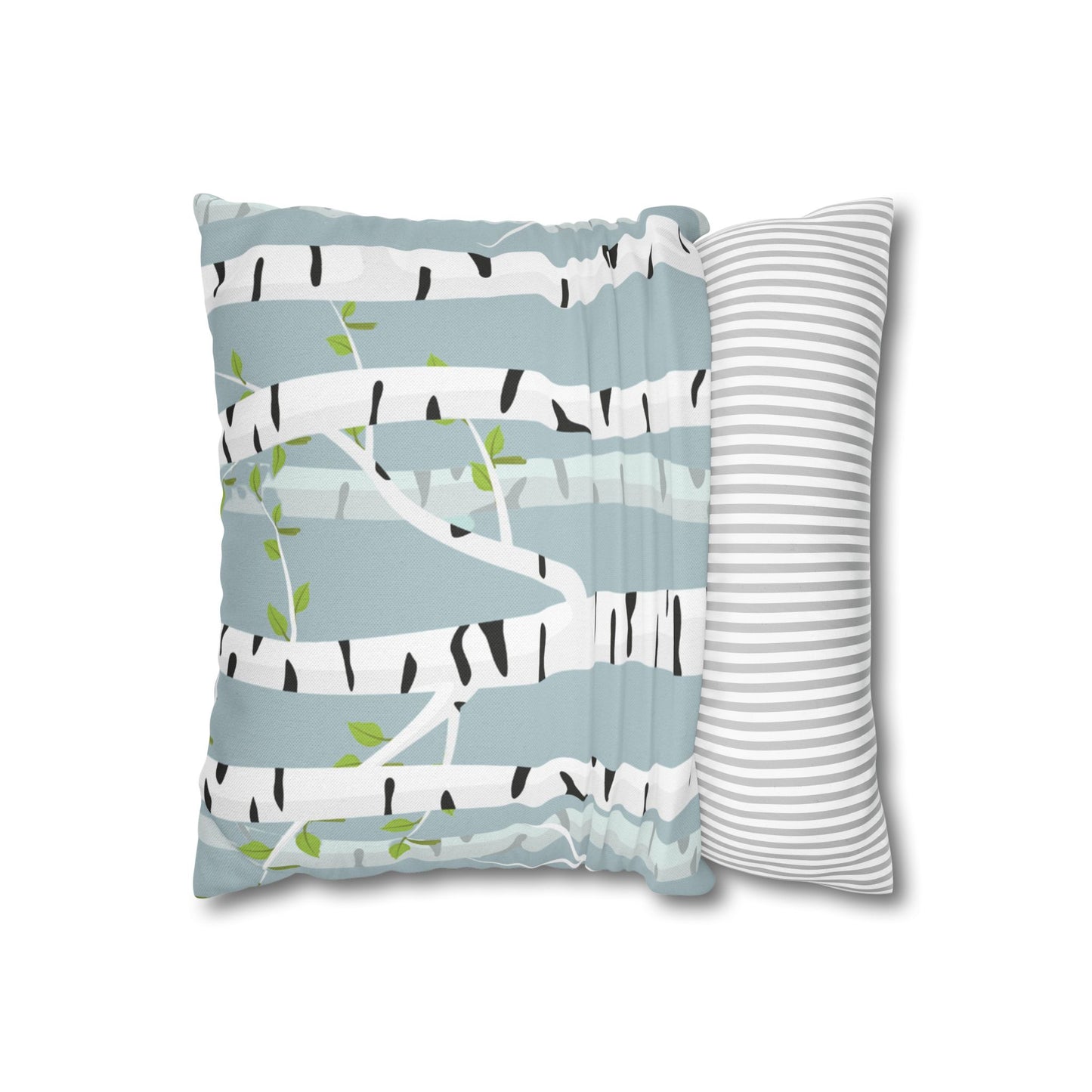 White Birch Printed Square Pillow Cover (no insert) -  Multiple Sizes (14"x14", 16"x16", 18"x18", 20"x20"), Includes zipper closure