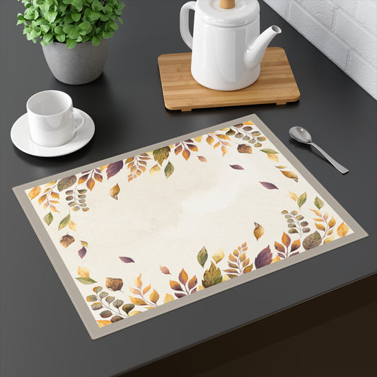 Autumn Leaves Placemat 18" × 14" Cotton Twill Placemat, Fall Leaves Home Decor, Thanksgiving Table Placemat,  Fall Table Setting, Autumn Fall Placemat, Priced per placemat