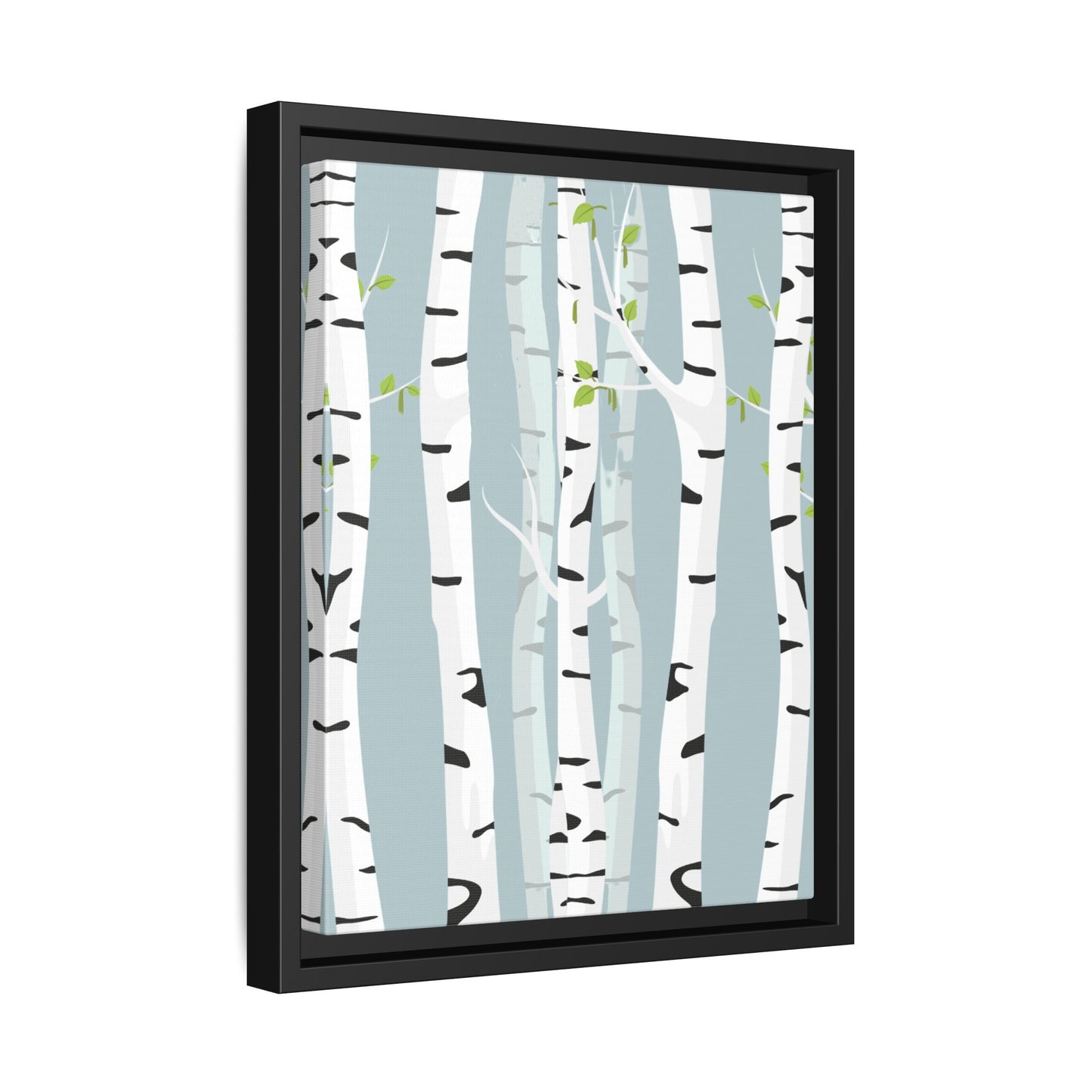 White Birch Framed Matte Canvas Art - Multiple Frame Colors & Size Options