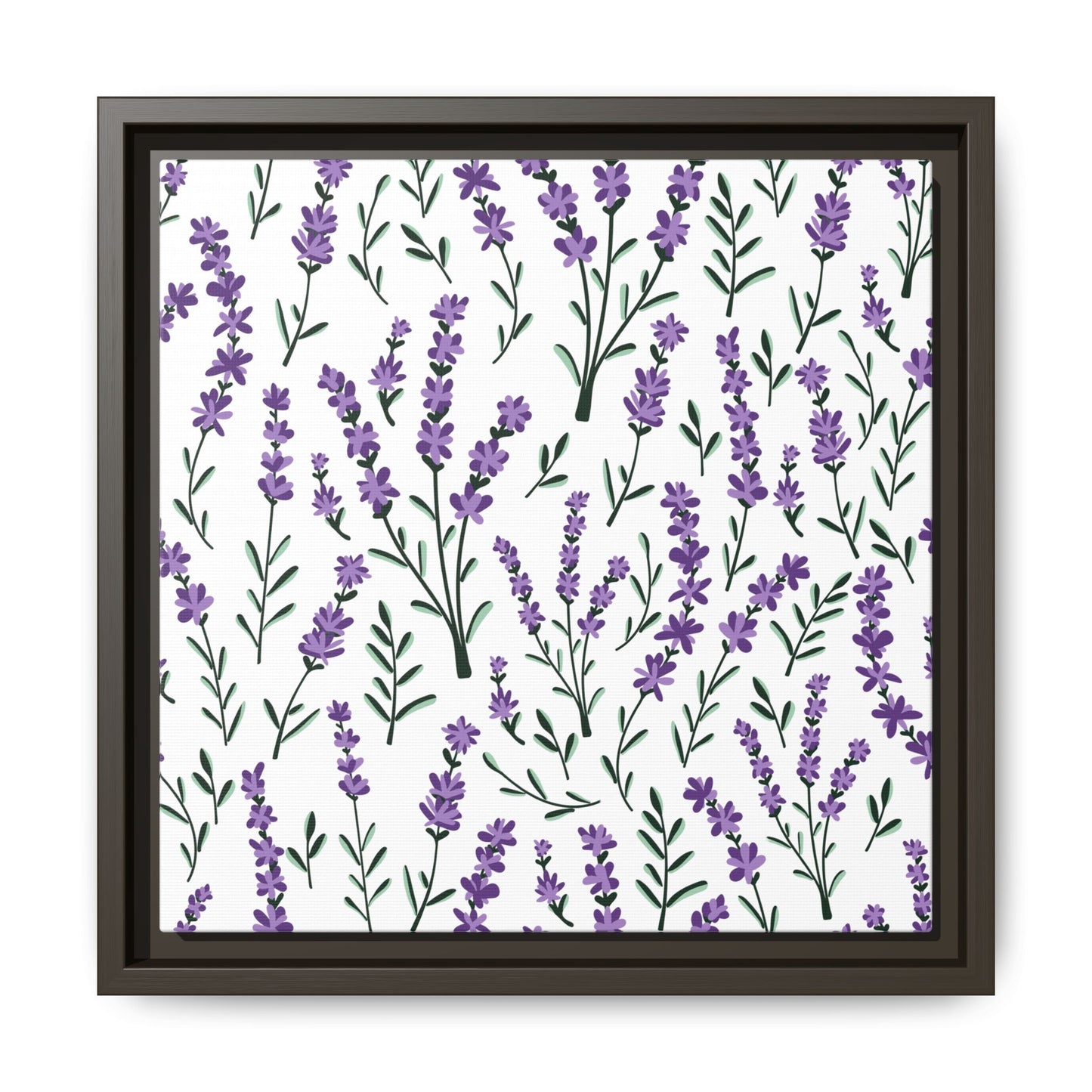 Lavender White Framed Matte Canvas Art - Multiple Frame Color &  Size Options