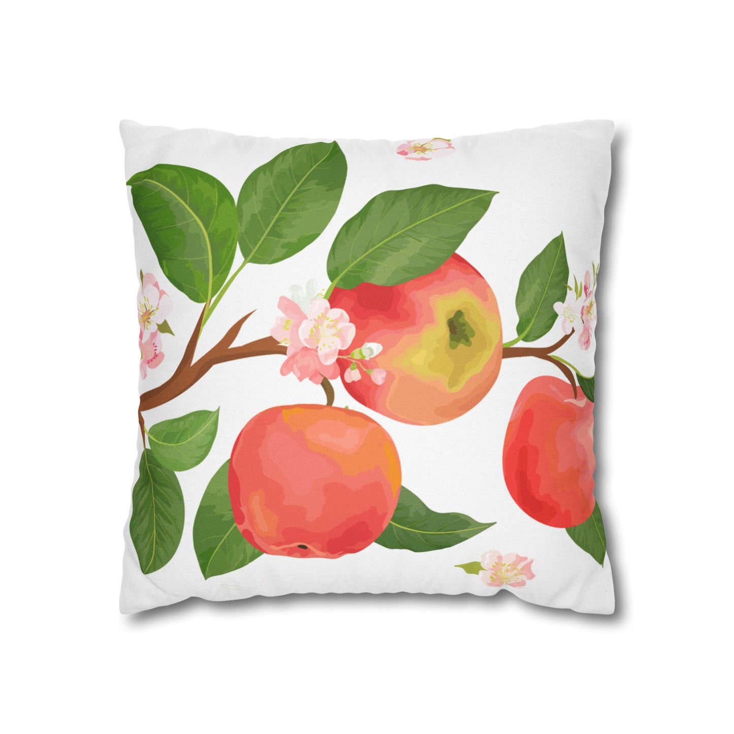 Apple Harvest Printed Square Pillow Cover (no insert) -  Multiple Sizes (14"x14", 16"x16", 18"x18", 20"x20"), Includes zipper closure