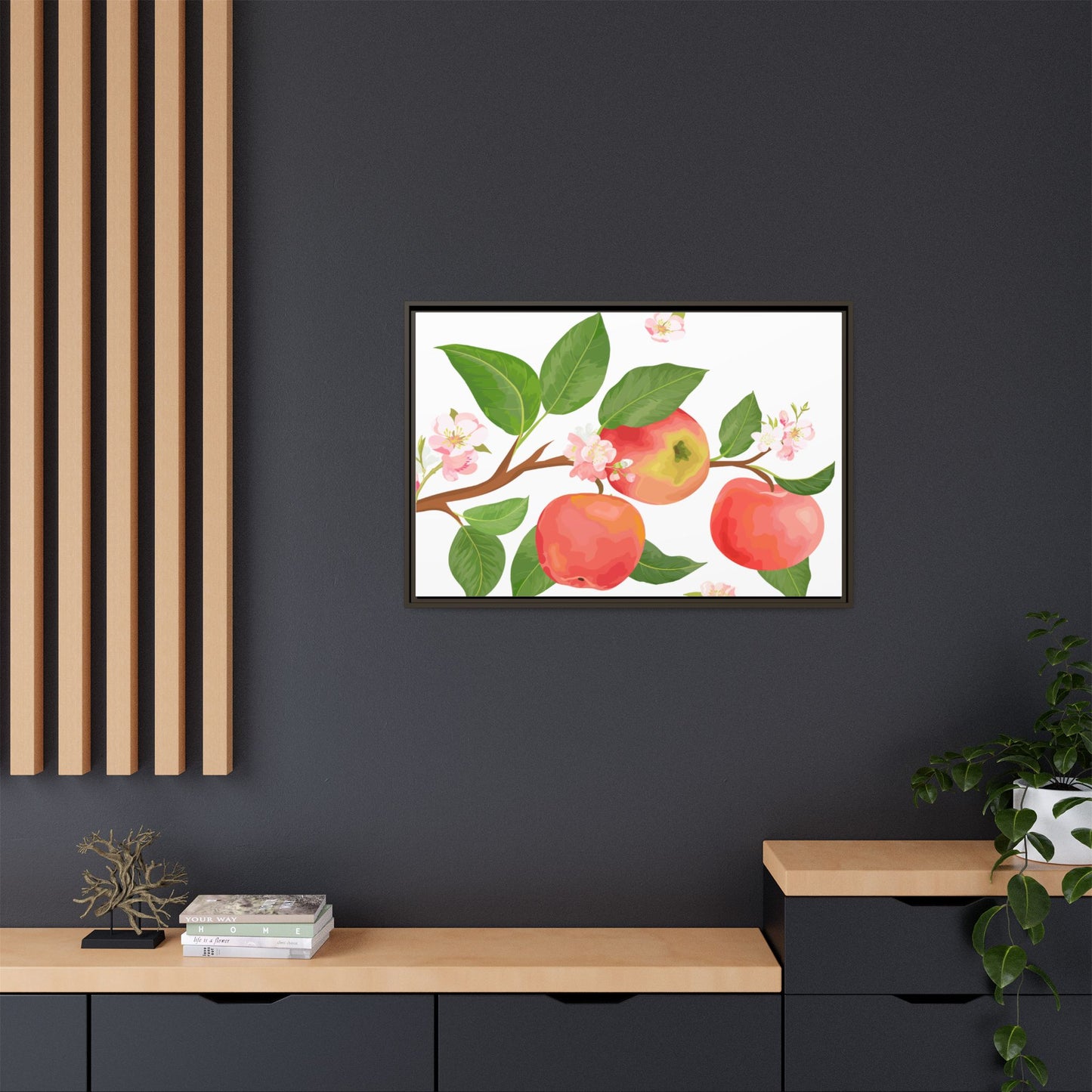 Apple Harvest Framed Matte Canvas Art - Multiple Frame Colors & Size Options