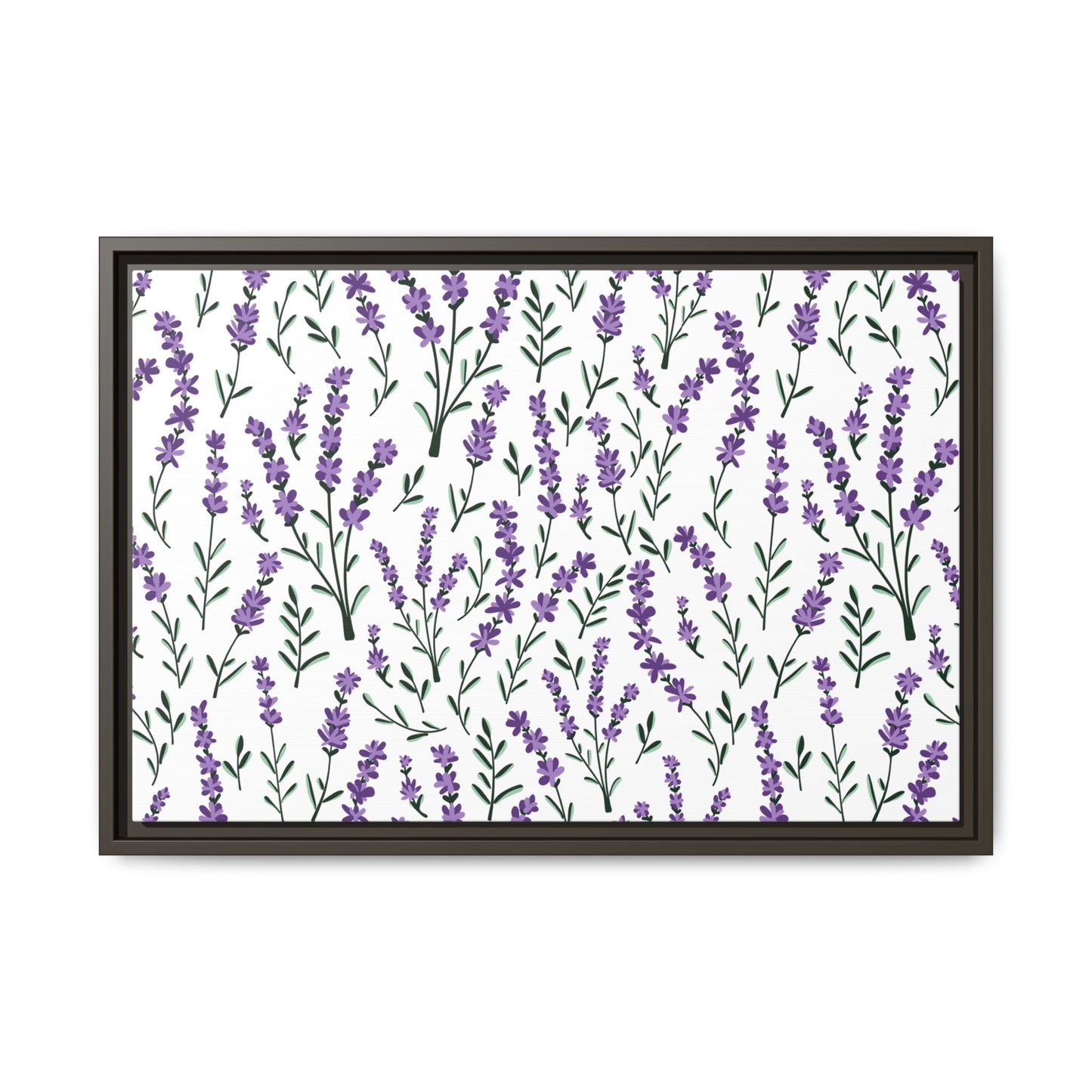 Lavender White Framed Matte Canvas Art - Multiple Frame Color &  Size Options