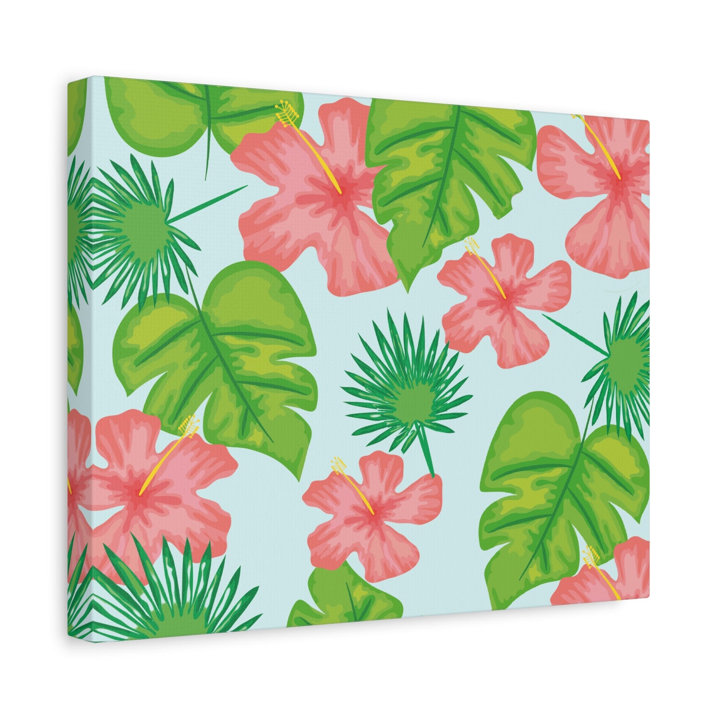 Tropical Island Canvas Art Print - Multiple Sizing Options - Tropical Art Wall Print, Floral Matte Canvas Home Decor