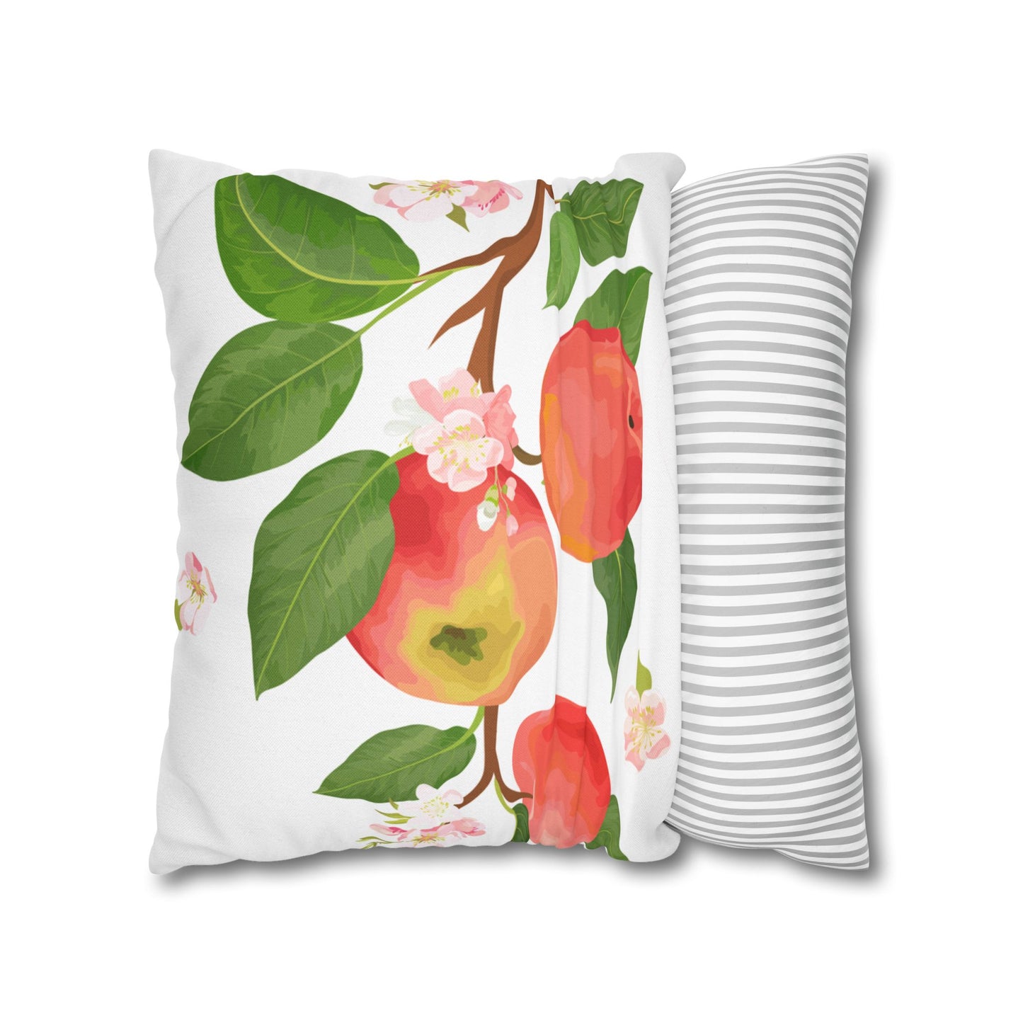 Apple Harvest Printed Square Pillow Cover (no insert) -  Multiple Sizes (14"x14", 16"x16", 18"x18", 20"x20"), Includes zipper closure