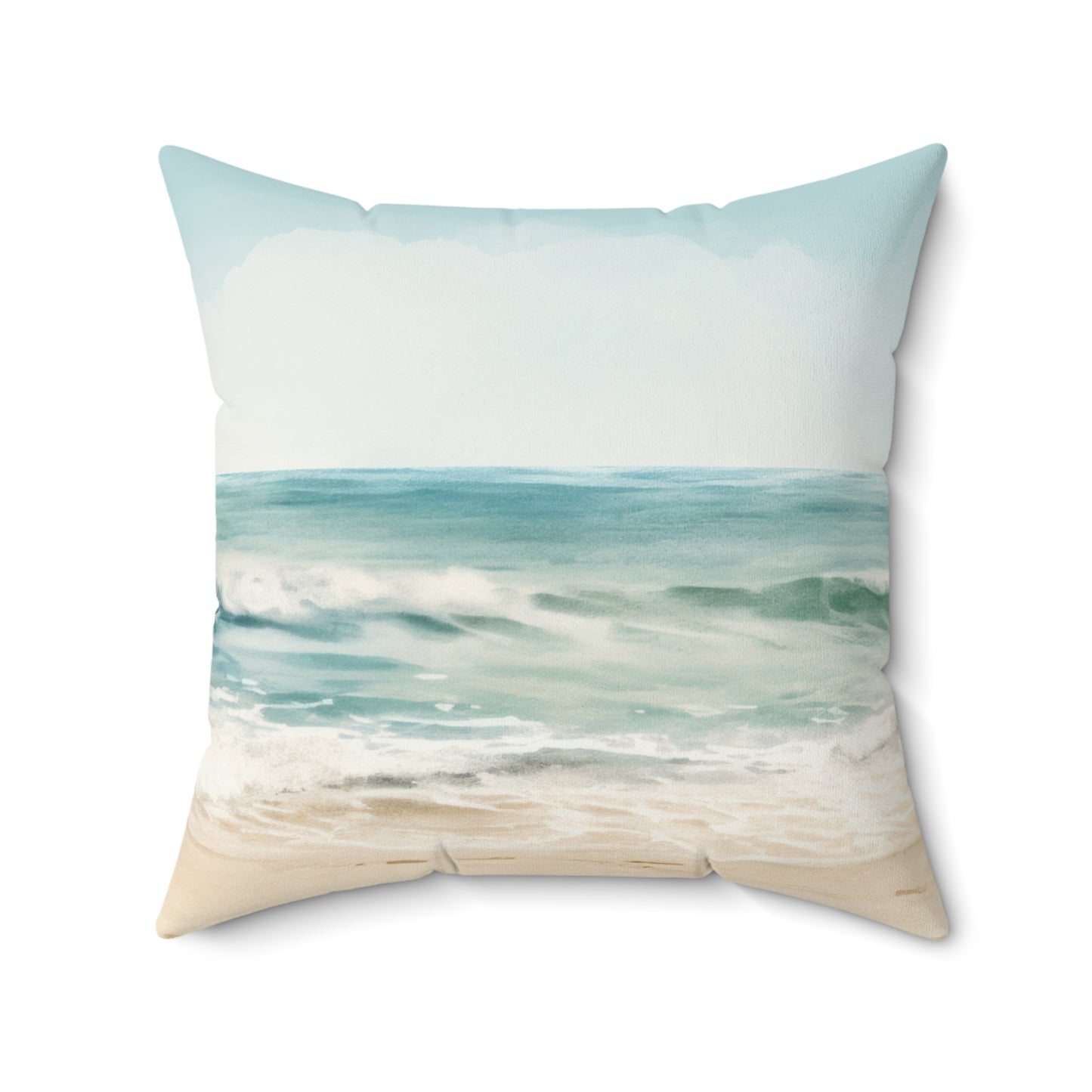 Ocean Breeze Printed Square Pillow Cover with Insert -  Multiple Sizes (14"x14", 16"x16", 18"x18", 20"x20"), Includes insert and zipper closure