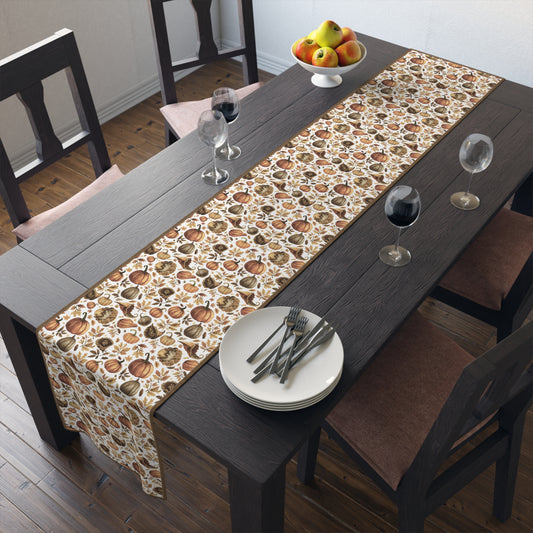 Thanksgiving Harvest Table Runner - 16" x 72" or 16" x 90" Sizes, Fall Decor for Dining, Thanksgiving Table Runner, Thanksgiving Table Decor, Fall Table Runner - Cotton Twill or Polyester material choices