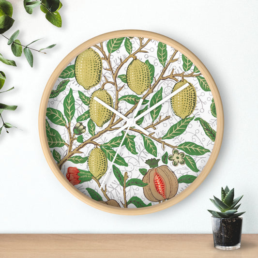 Lemon Verbena Wall Clock - Select from Black, White or Natural Wood Color