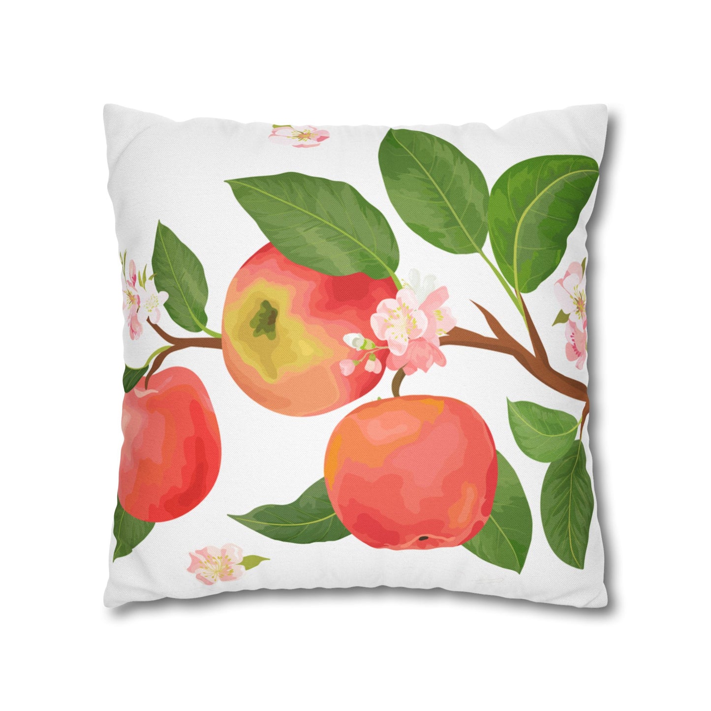 Apple Harvest Printed Square Pillow Cover (no insert) -  Multiple Sizes (14"x14", 16"x16", 18"x18", 20"x20"), Includes zipper closure