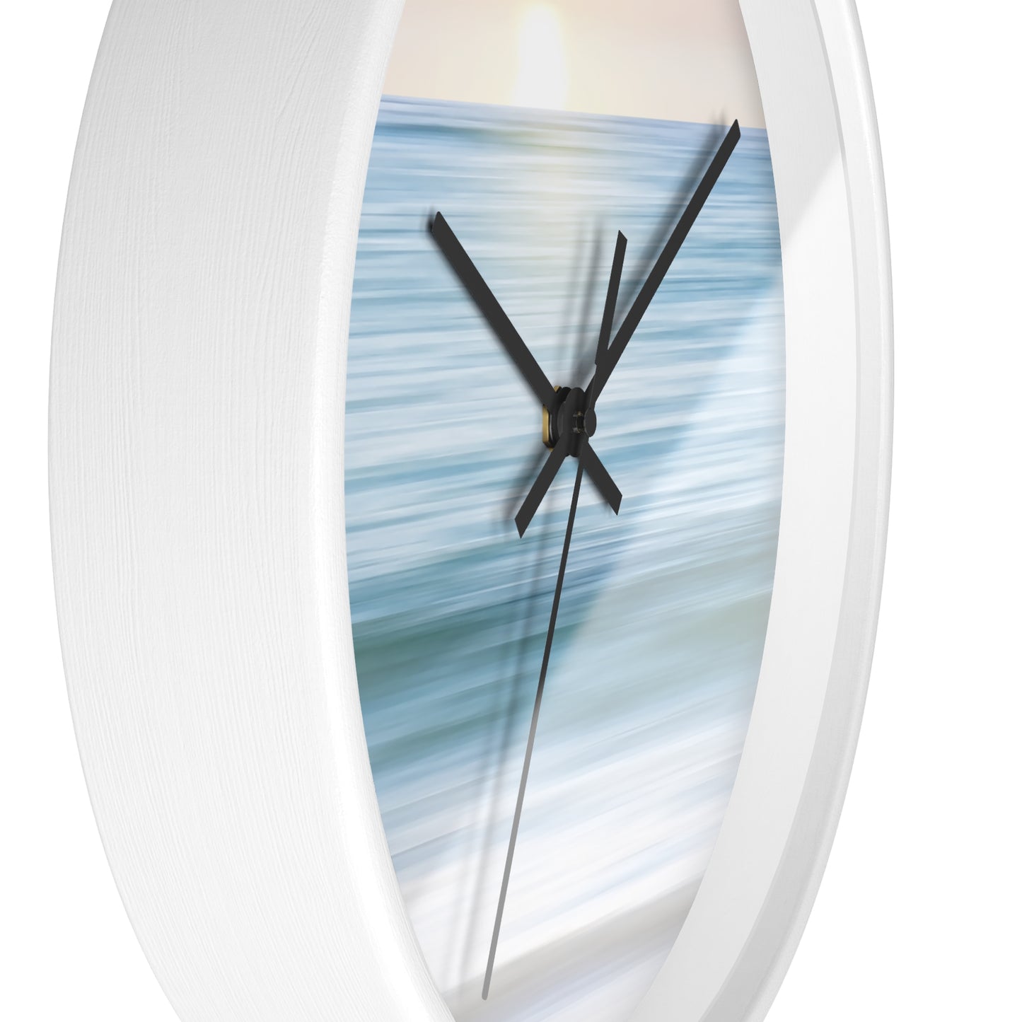 Coastal Cottage Sunset Wall Clock - Select from Black, White or Natural Wood Color