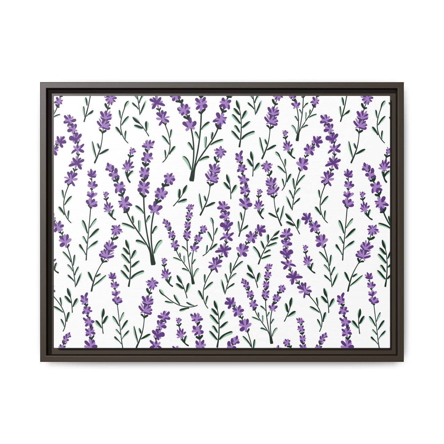 Lavender White Framed Matte Canvas Art - Multiple Frame Color &  Size Options