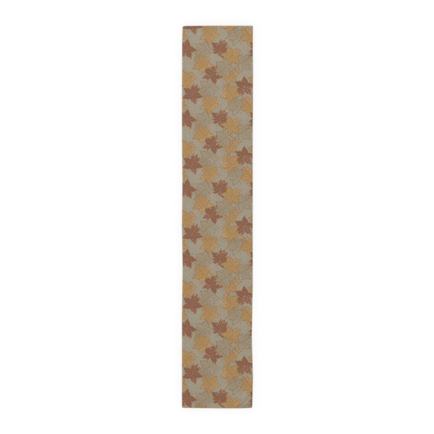 Earthy Leaves Table Runner - 16" x 72" or 16" x 90" Sizes - Fall Leaves Table Decor, Thanksgiving Table Runner, Autumn Table Runner, Thanksgiving Table Decor, Cotton Twill or Polyester material choices
