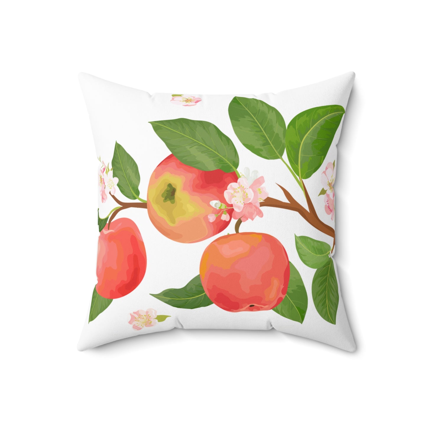 Apple Harvest Printed Square Pillow Cover with Insert -  Multiple Sizes (14"x14", 16"x16", 18"x18", 20"x20"), Includes insert and zipper closure