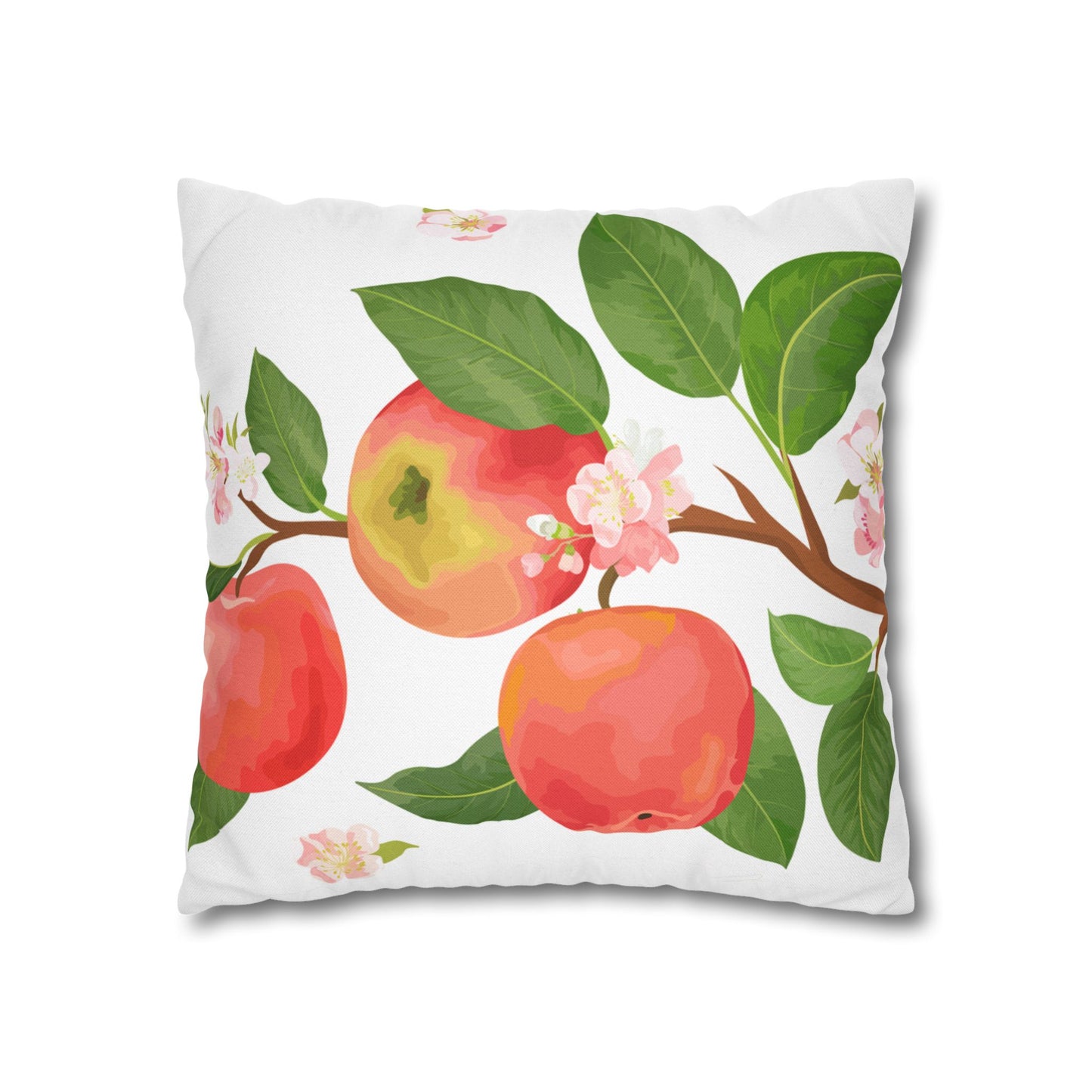 Apple Harvest Printed Square Pillow Cover (no insert) -  Multiple Sizes (14"x14", 16"x16", 18"x18", 20"x20"), Includes zipper closure