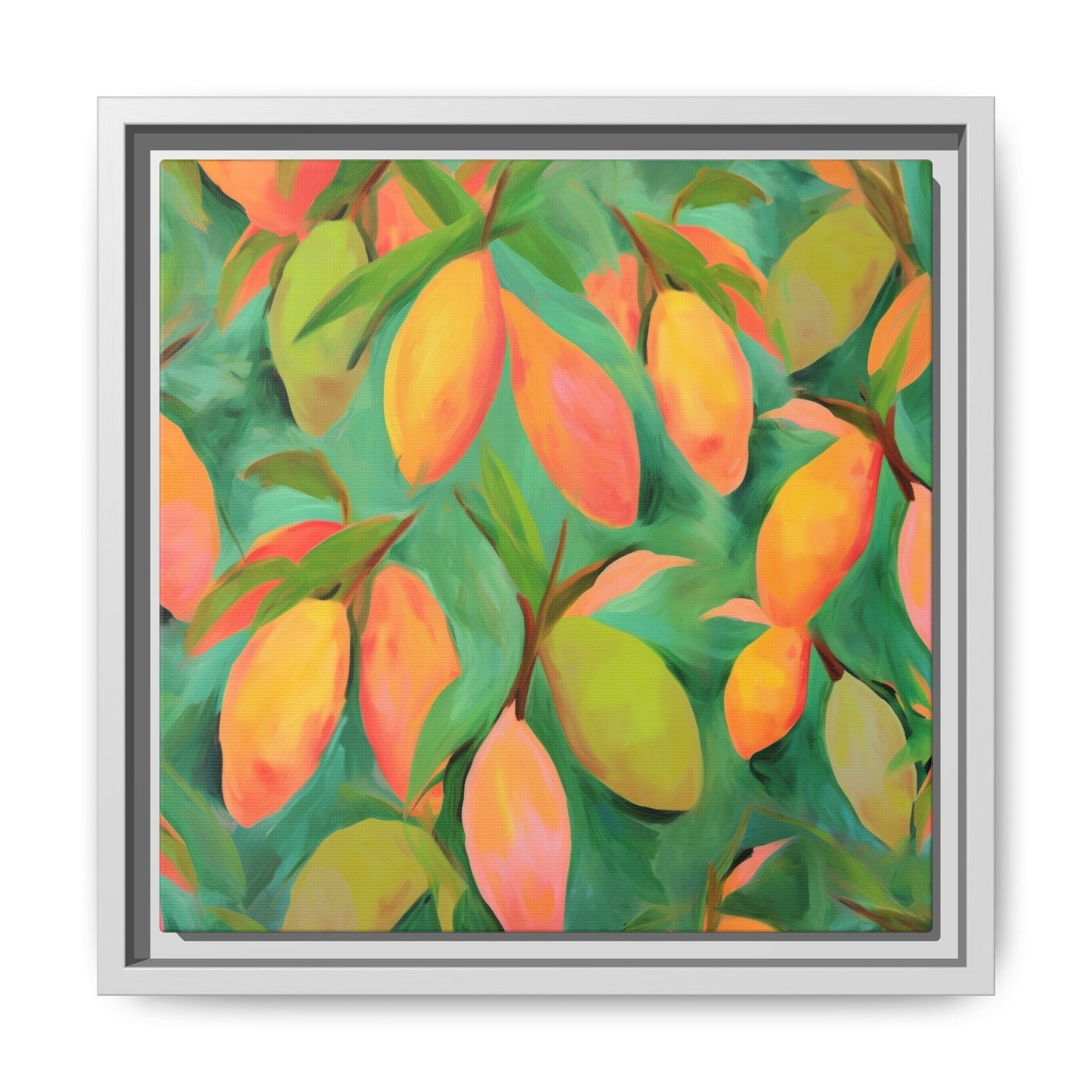 Mangoes Framed Matte Canvas Art - Multiple Frame Color &  Size Options