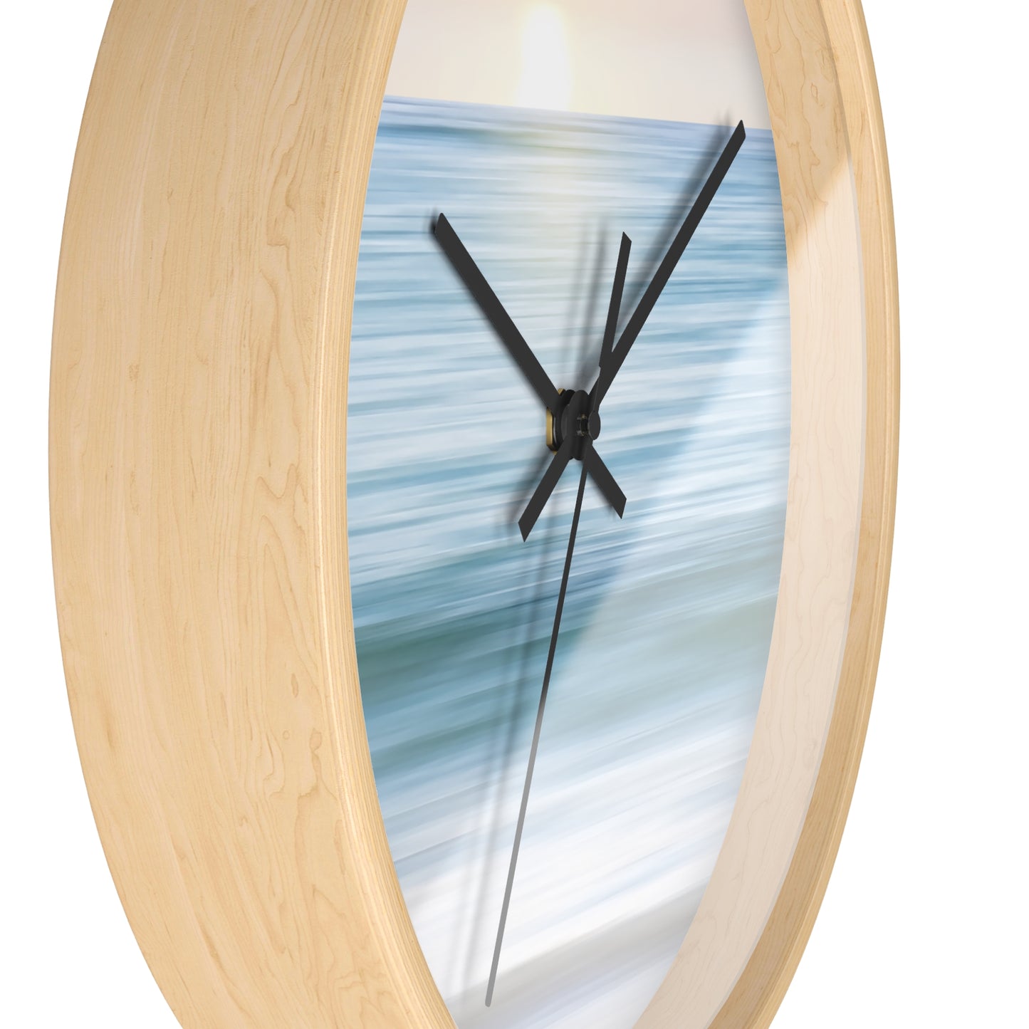 Coastal Cottage Sunset Wall Clock - Select from Black, White or Natural Wood Color