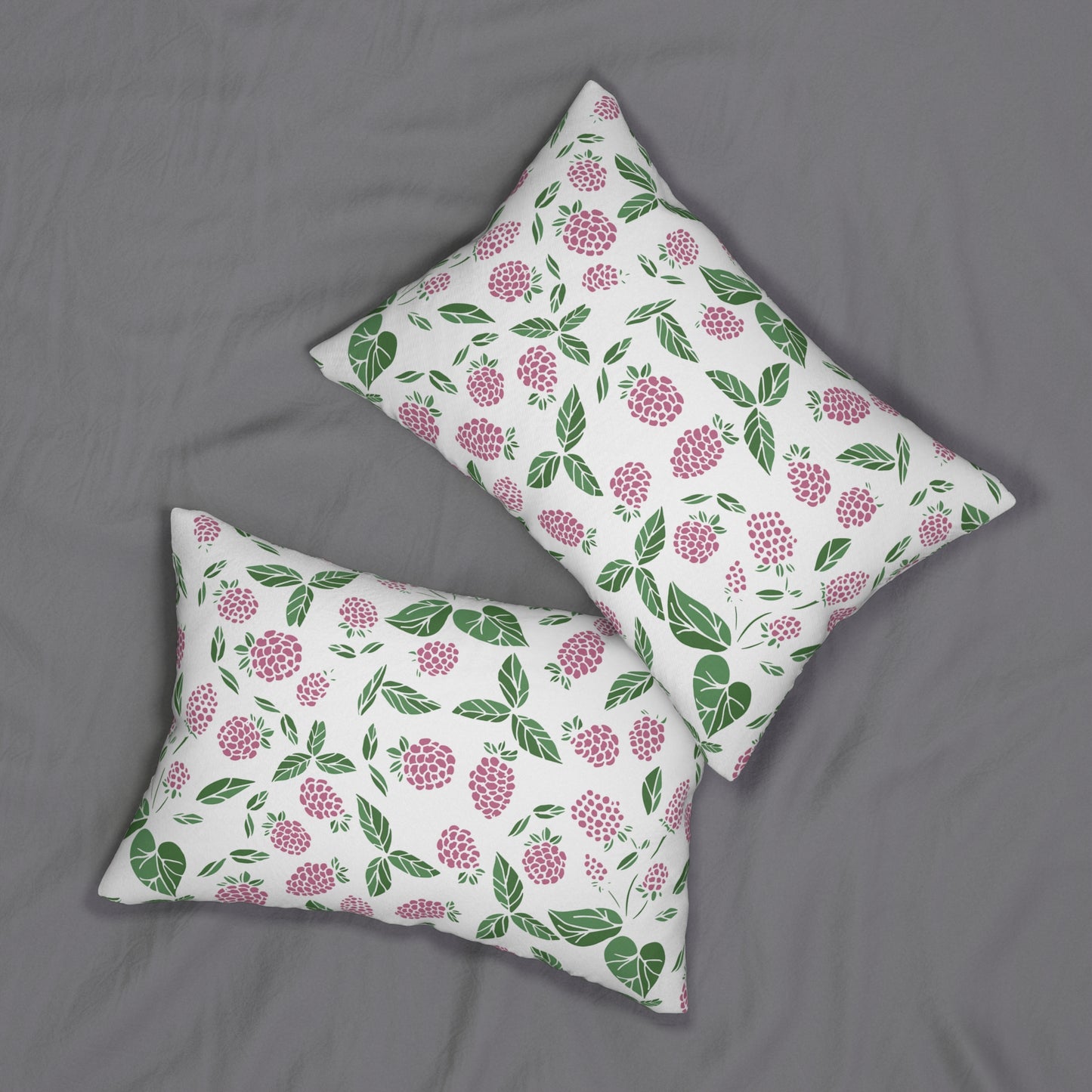 Pink Berry Printed  Lumbar Pillow with Insert (20" x 14") - Includes insert and zipper closure