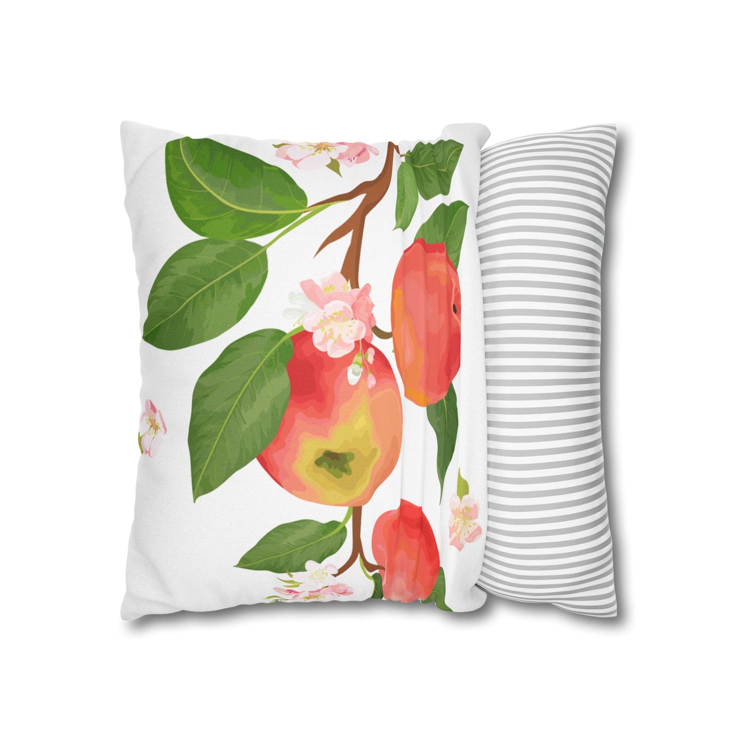Apple Harvest Printed Square Pillow Cover (no insert) -  Multiple Sizes (14"x14", 16"x16", 18"x18", 20"x20"), Includes zipper closure
