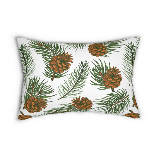 Needles & Cones Printed  Lumbar Pillow with Insert (20" x 14") - Includes insert and zipper closure