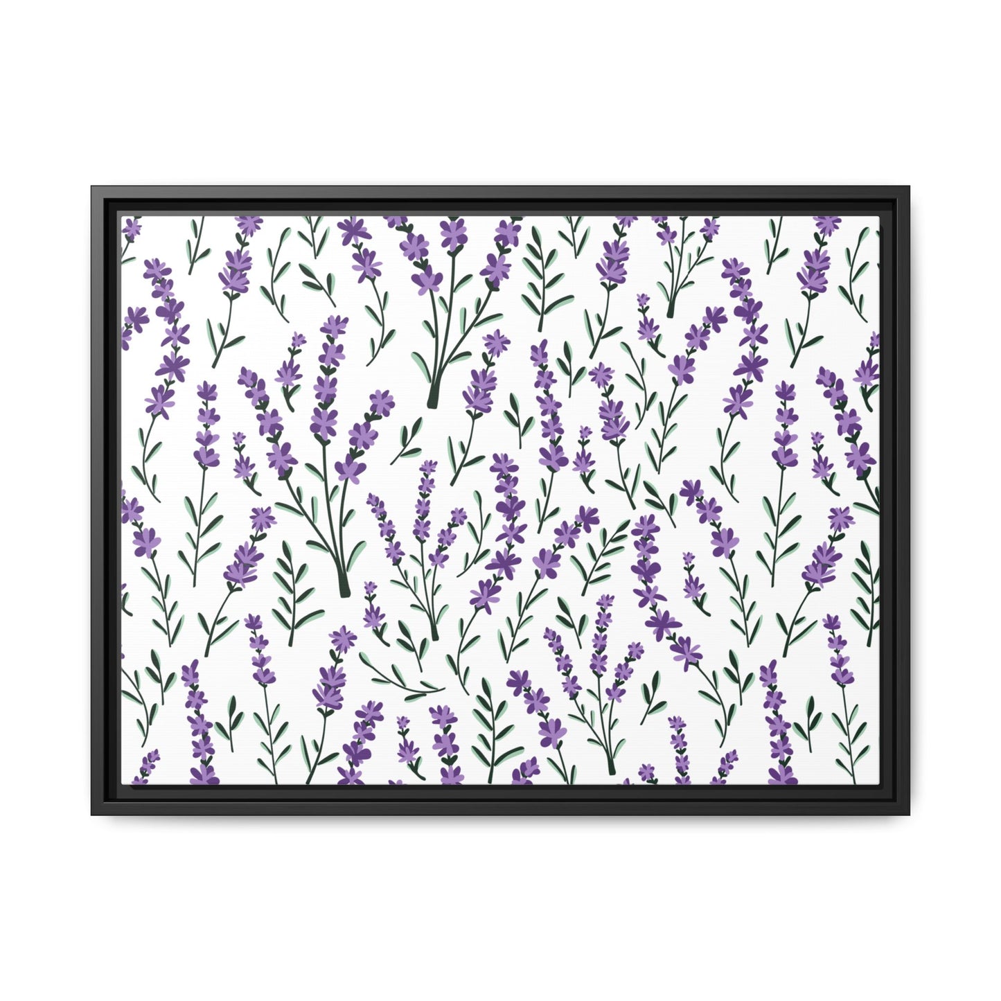 Lavender White Framed Matte Canvas Art - Multiple Frame Color &  Size Options