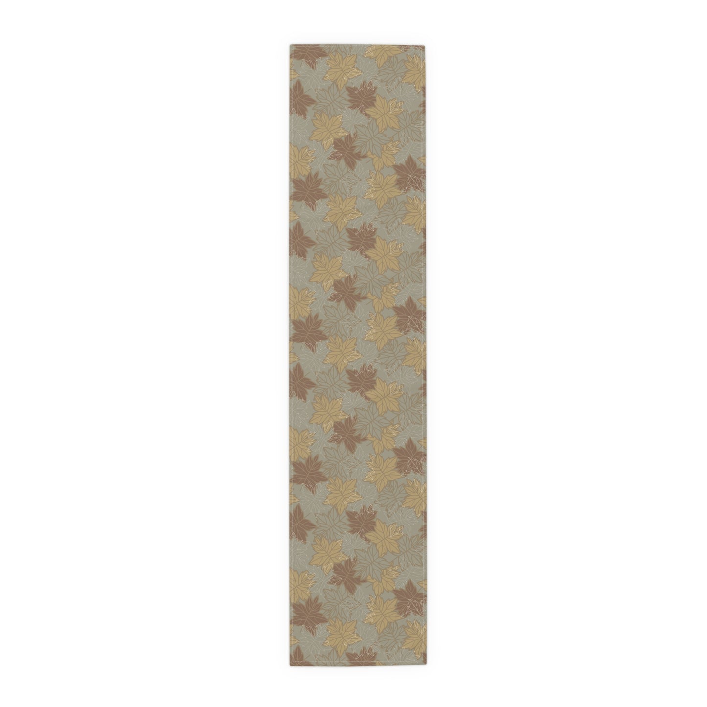 Earthy Leaves Table Runner - 16" x 72" or 16" x 90" Sizes - Fall Leaves Table Decor, Thanksgiving Table Runner, Autumn Table Runner, Thanksgiving Table Decor, Cotton Twill or Polyester material choices
