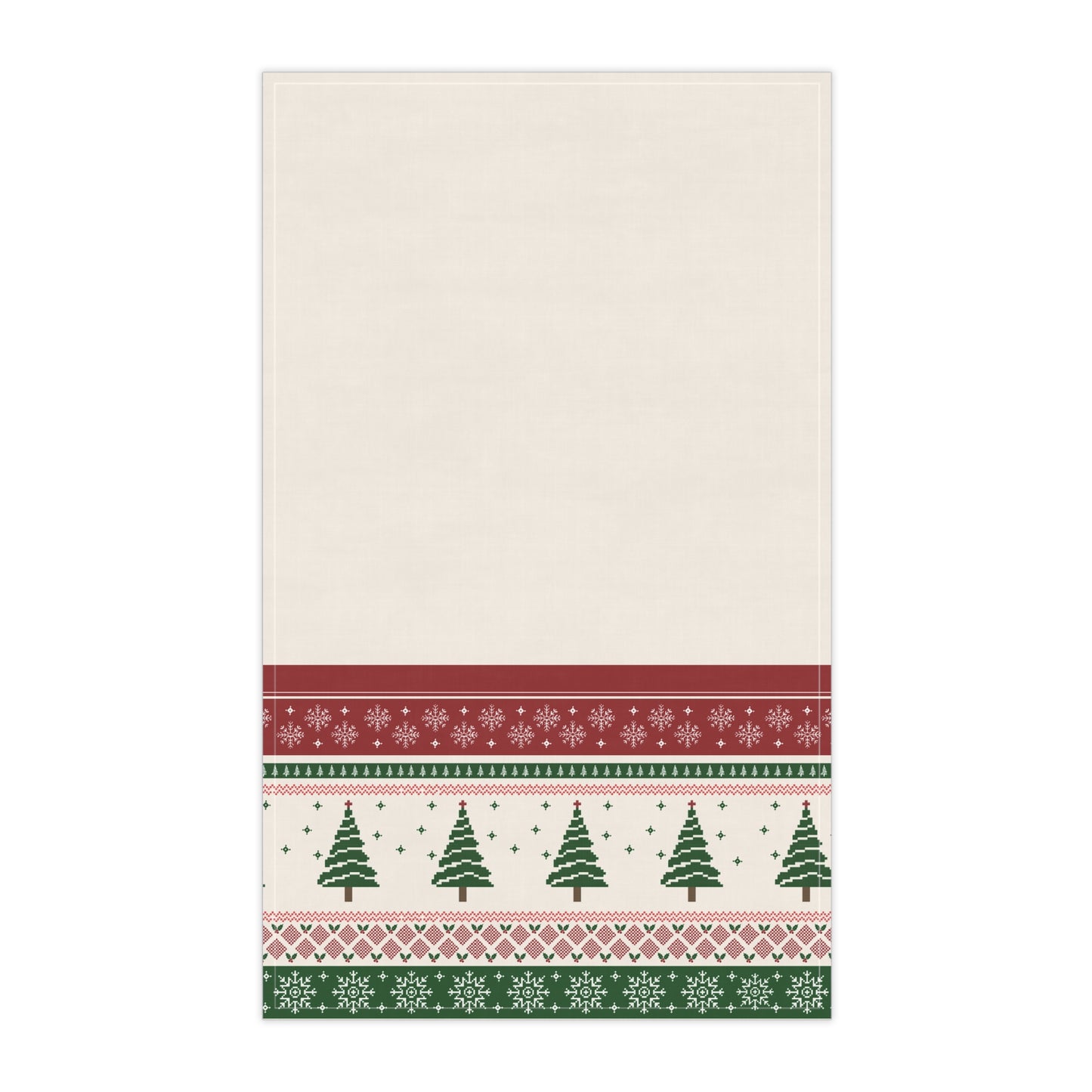Christmas Trees Beige Tea Towel - 18" x 30", 100% Cotton Twill - Christmas Kitchen Towels, Cotton Holiday Kitchen Towels, Christmas Tea Towel, Gift for Christmas - Priced per towel