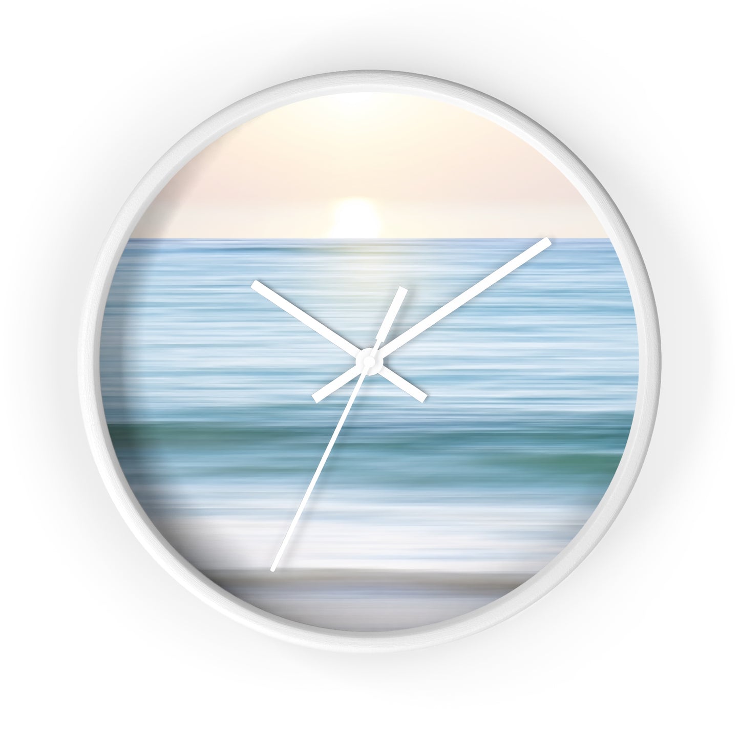 Coastal Cottage Sunset Wall Clock - Select from Black, White or Natural Wood Color