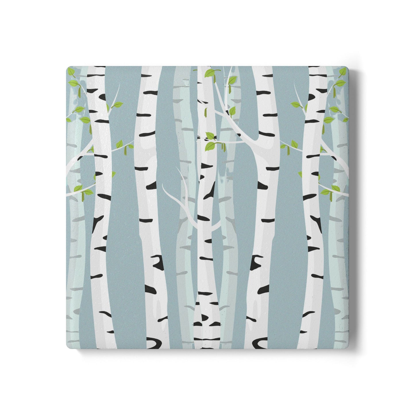 White Birch - Ceramic Tile Coaster, Cork Backed - Round or Square Size Choices,  Perfect for Home Decor & Gifts - Priced per coaster