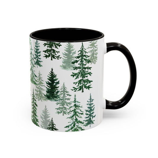 Fraser Fir Mug, 11 oz. & 15 oz. size options, Black or Green options - Christmas Mugs, Winter Coffee Mug, Christmas Coffee Cup Gift