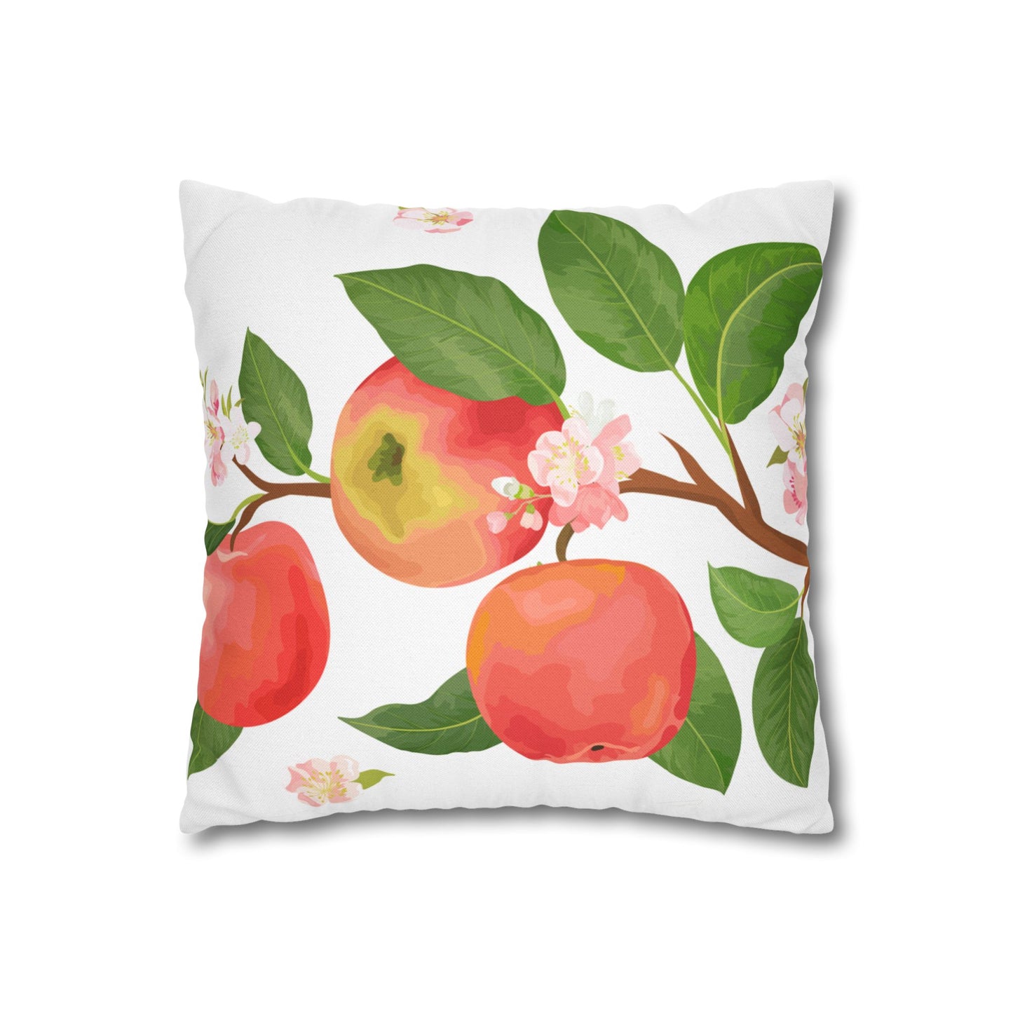 Apple Harvest Printed Square Pillow Cover (no insert) -  Multiple Sizes (14"x14", 16"x16", 18"x18", 20"x20"), Includes zipper closure